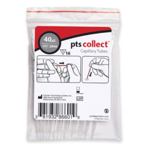 PTS Diagnostics Capillary Blood Collection Tube Black Micro-hematocrit 40 µL 16 Count